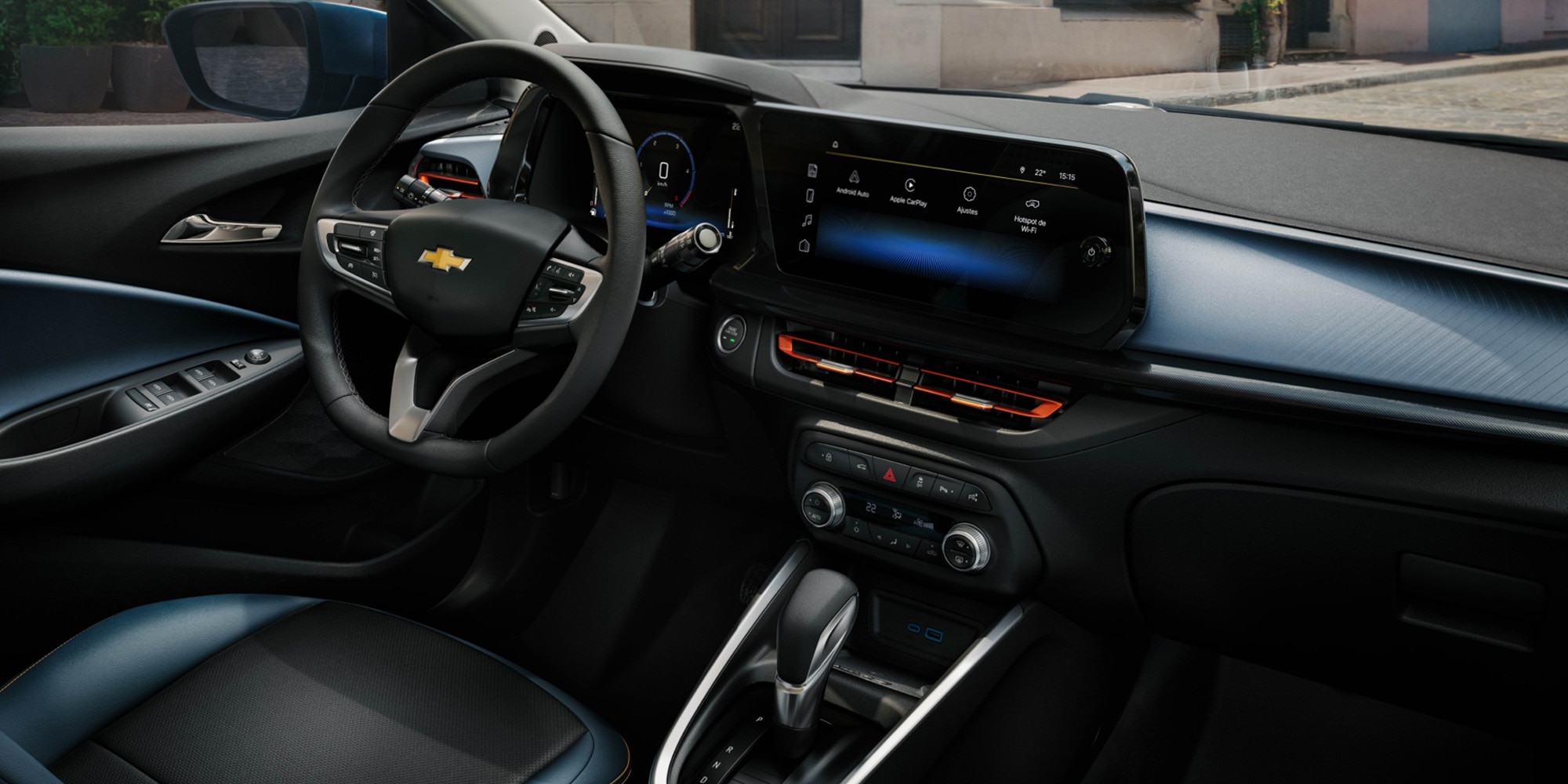 Conheça o interior do Onix 2026, com muito conforto e estilo esportivo.